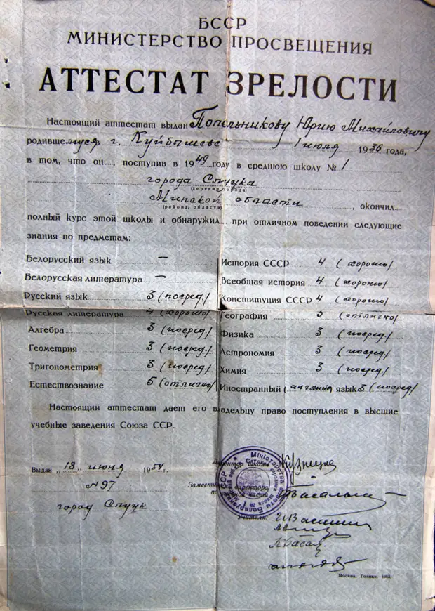 Купить Аттестаты За 10 Класс Ссср