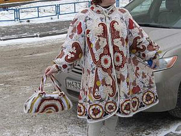 вязаное пальто