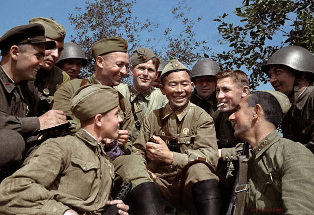 Soviet Sniper Semyon Nomokonov With His Famous Smoking Pipe, 1942