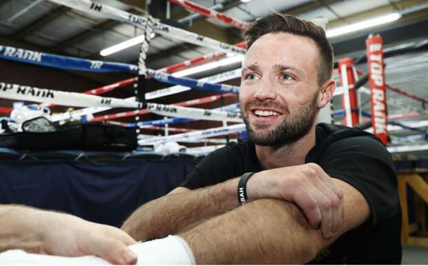 Josh Taylor getting his hands wrapped
