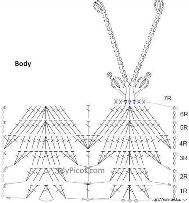 Схема БАБОЧКИ крючком (3) (600x645, 161Kb)
