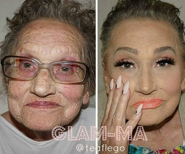 80 летняя бабушка попросила внучку накрасить её и стала интернет сенсацией!