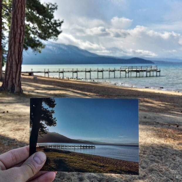 5. Valhalla Pier в Саут-Лейк-Тахо | Июнь 1981 и май 2015 люди, места, фото