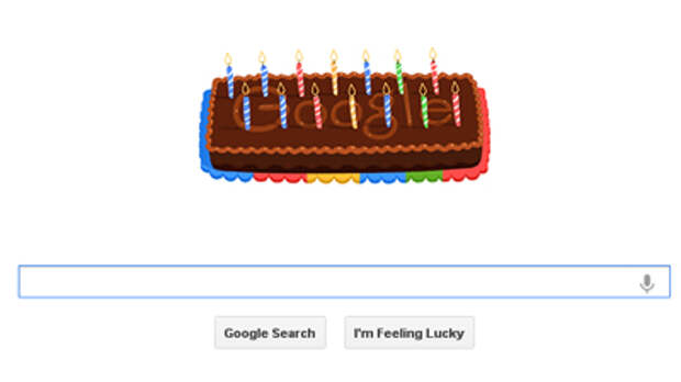 Google отметила 14-летие «дудлом» в виде торта