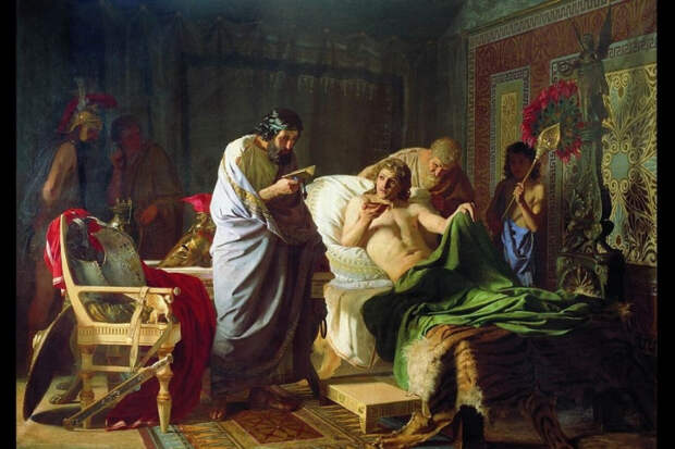 Генрих Семирадский Доверие Александра Македонского к врачу Филиппу. 1870 Холст, масло.  Национальный художественный музей Республики Беларусь, Минск