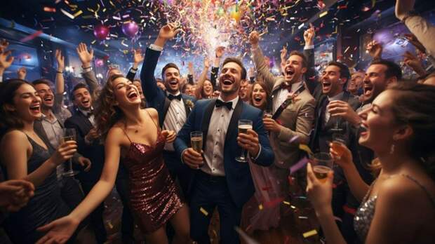 Новогодний корпоратив / Изображение сгенерировано Алиса AI / amic.ru