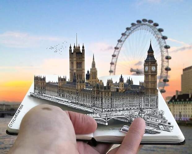 Итальянский художник создает новую географию впечатлений 3D-картины, живопись, искусство, новая реальность, путешествия, творчество, фотография, художник