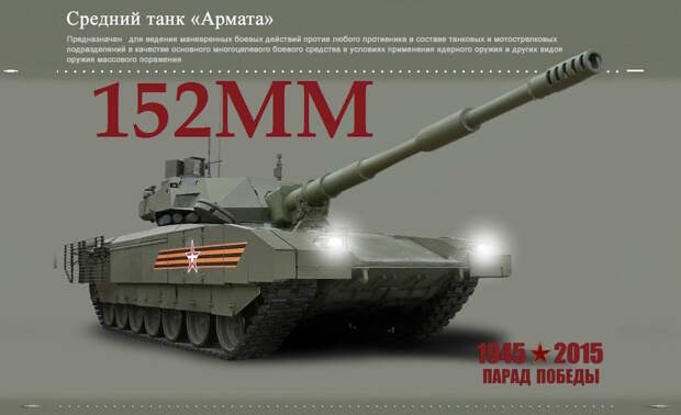 10. Танк Т-14 с пушкой 152мм. вооружение, оружие, россия