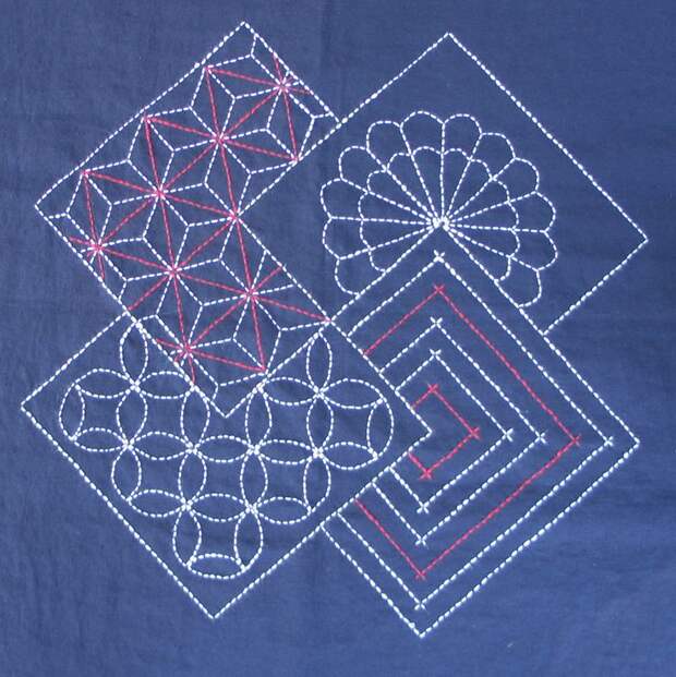 Sashiko Embroidery: Interlocking Squares