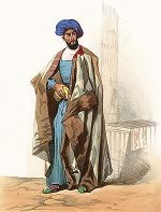 Мулла-шиит из Гянджи (ранее назыв. Елизаветполь) в Азербайджане. "Costumes du Caucase", л. 44, Париж, 1840-е гг. 