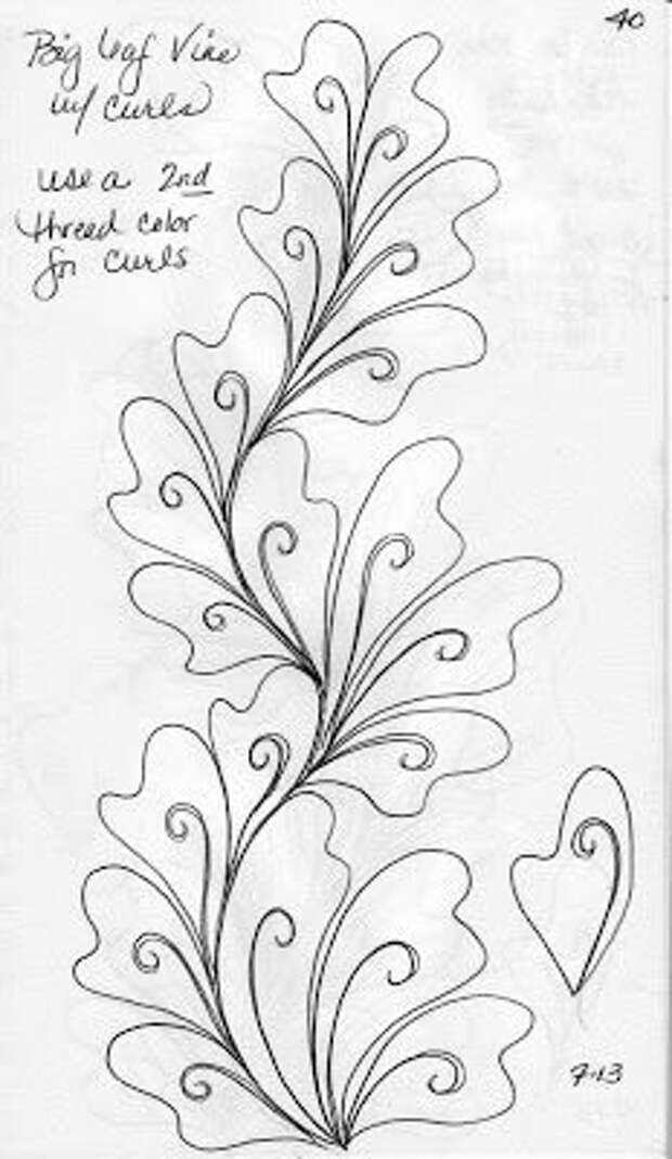 LuAnn Kessi: Quilting Sketch Book...Big Leaf Vines