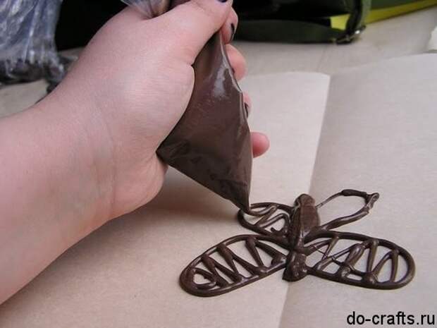 как сделать шоколадную бабочку