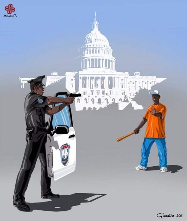 Сатирические иллюстрации полицейских из разных стран мира от азербайджанского иллюстратора Гундуз Агаева