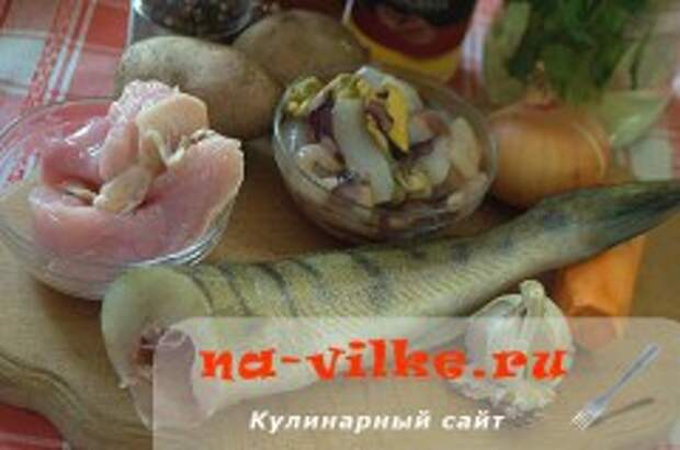 Суп с судаком и морепродуктами