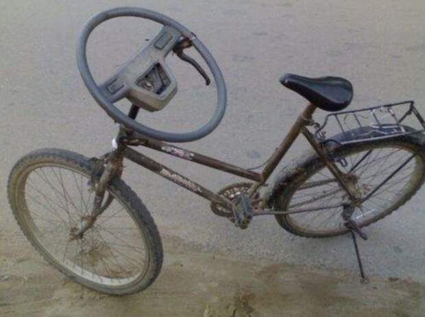 This inventor, who believes his bicycle is a truck because that's all it takes, really.