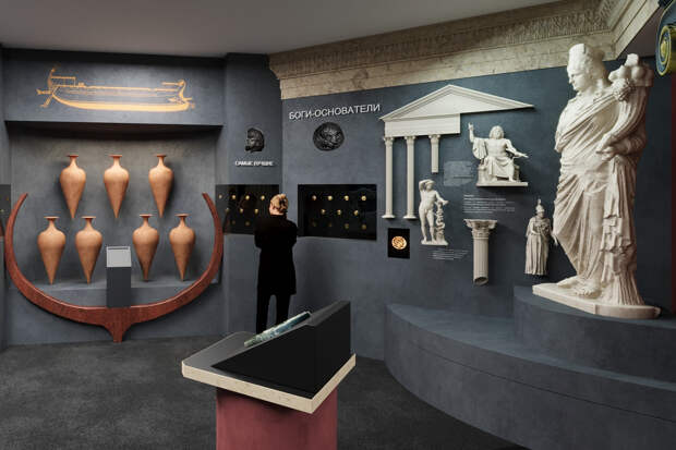 Экспозиция выставки «Боги. Цари. Варвары. Монеты Боспорского царства»