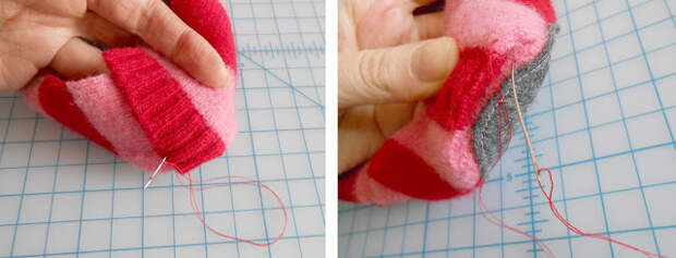 как сделать тапочки из старого свитера