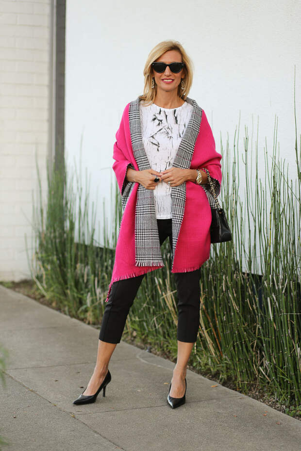 Jacket-Society-Reversible Houndstooth wraps-9503