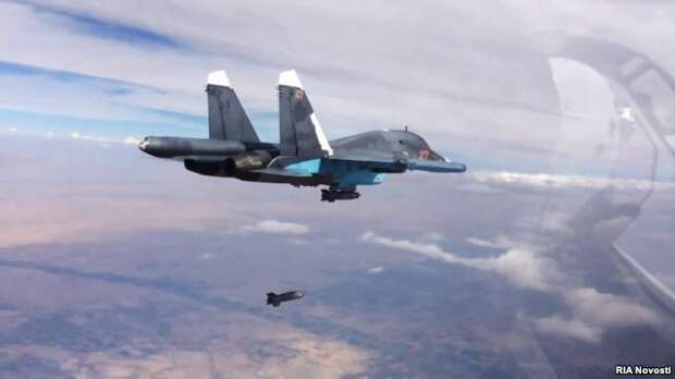 Российский самолет на боевом задании над Сирией