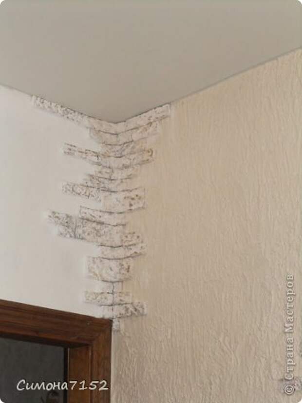 Интерьер Мастер-класс Папье-маше Процесс декорирования стены камнем из бумаги Бумага фото 11
