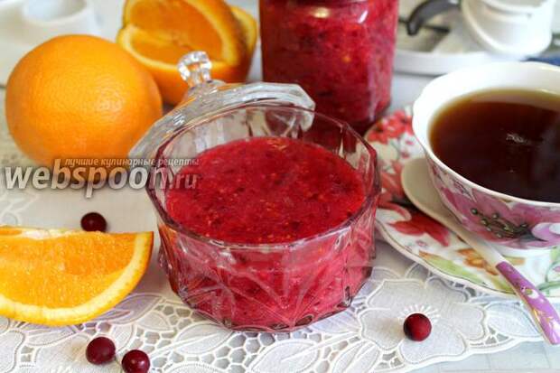 Фото Живое варенье из апельсинов и клюквы