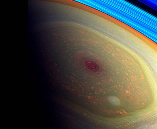 Буря на северном полюсе Сатурна
