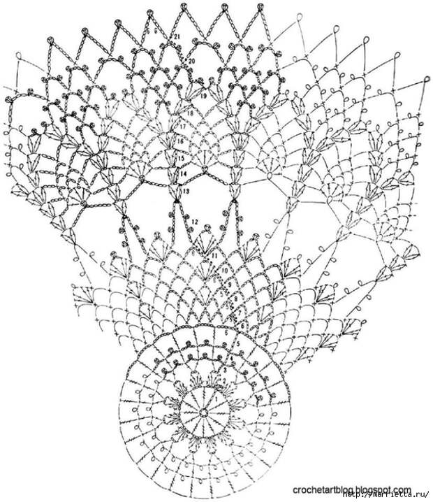 Круглые салфетки крючком. Схемы (6) (603x700, 280Kb)