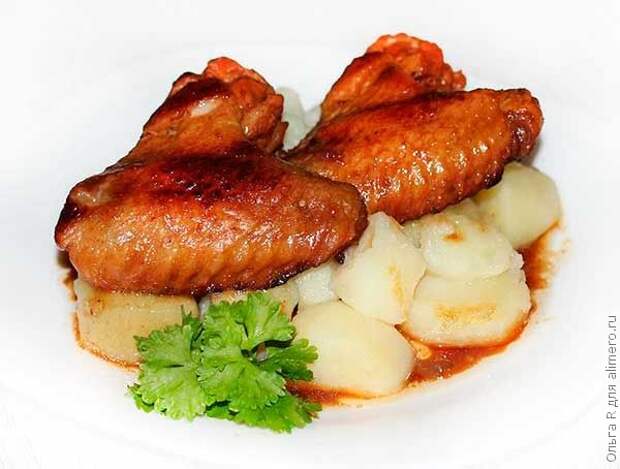 Куриные крылья с медом и вином Куриные крылья с медом и вином