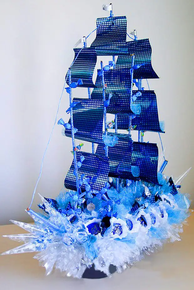 DIY Корабль из конфет Мастер-Класс ☆ Подарки на 23 февраля мужчинам своими руками ☆ Buket7ruTV