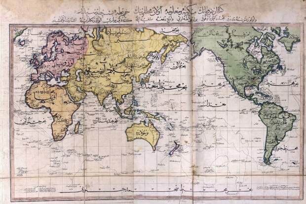 10. Карта мира в представлении Оттоманской империи в 1803 году карта, мир