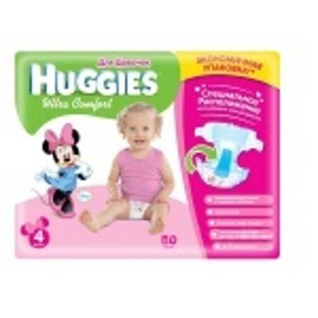 Подгузники Huggies Ultra Comfort для девочек 4 (8-14 кг) 80 шт