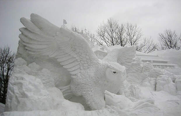При создании этих невероятных скульптур не использовалось ничего, кроме снега лед, скульптуры, снег, фестивали