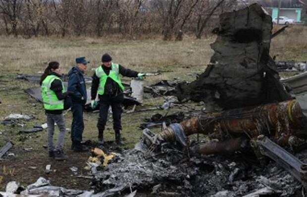 На месте падения Boeing 777 в Донецкой области