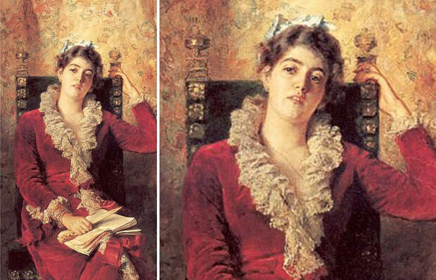 Работа Маковского «Портрет жены художника. Юлия Маковская» (1881) Работа Маковского «Портрет жены художника. Юлия Маковская» (1881)