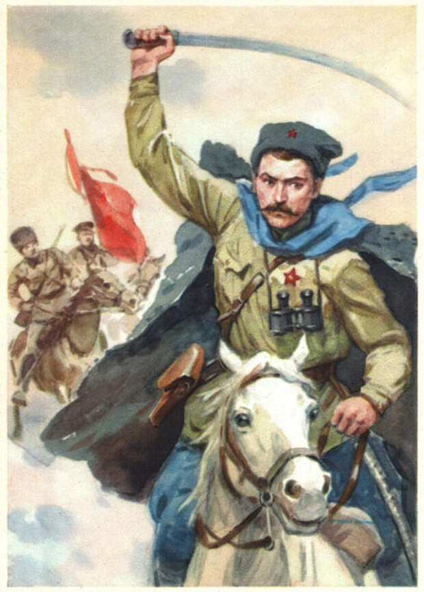 Василий Чапаев на открытке ИЗОГИЗ, СССР.jpg