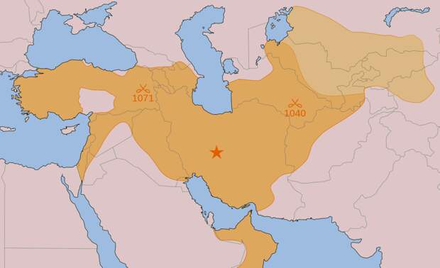 Территория государства Сельджуков в конце XI века