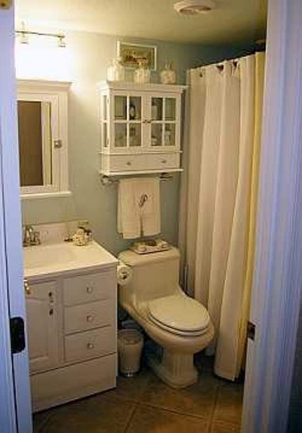 интерьер маленькой ванной комнаты