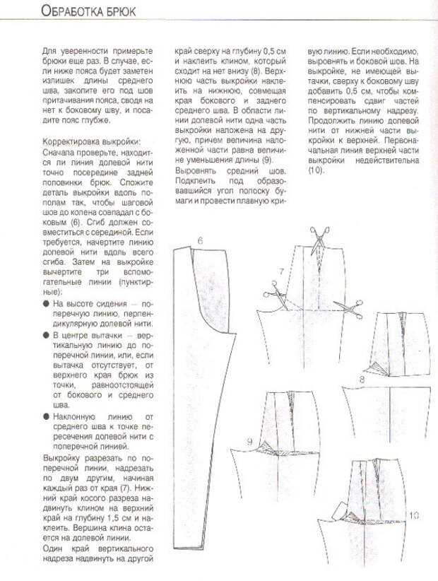 Исправление дефектов выкройки брюк 3
