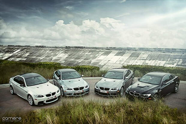 Вся линейка BMW E92/E93 M3 – великолепная четверка: седан, купе, кабриолет и производительное купе М3