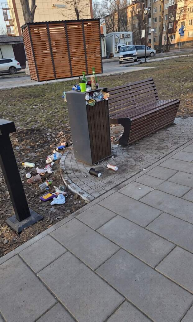 В парке Гулливер не убрали мусор