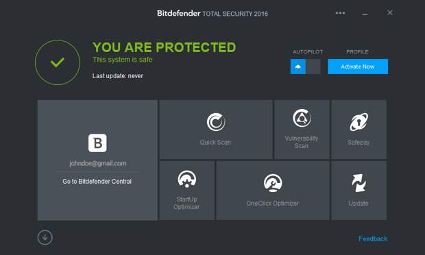 Bitdefender Total Security 2016 на 6 месяцев бесплатно