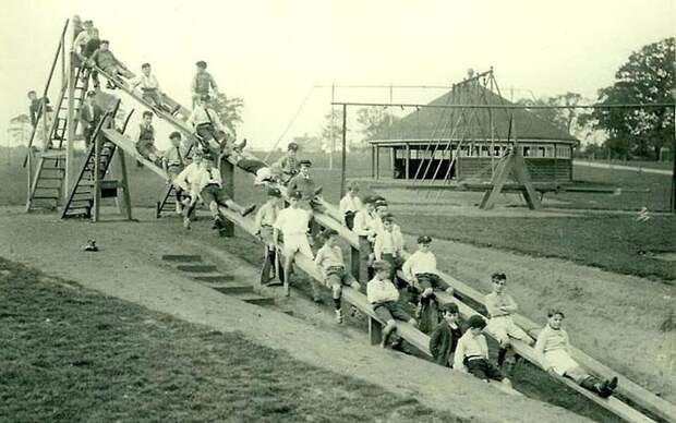Детская площадка в Великобритании, 1922 год. 20 век, история, фотографии