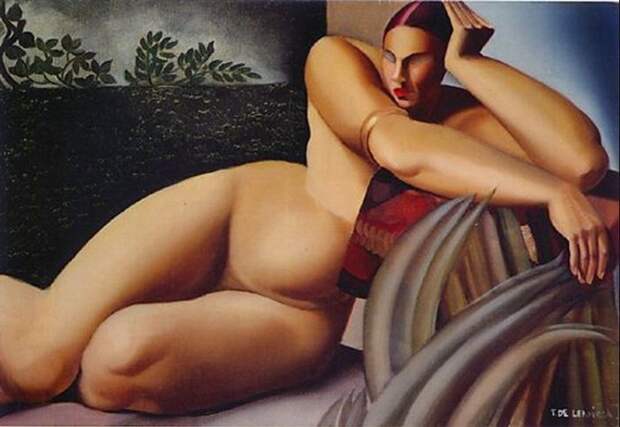 Обнажённая на террасе, 1925 год. Автор: Тамара де Лемпицка (Tamara de Lempicka). Обнажённая на террасе, 1925 год. Автор: Тамара де Лемпицка (Tamara de Lempicka).