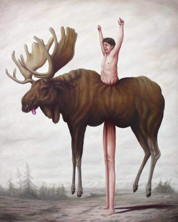 La prise d'elan , Oil on canvas, 92 x 73 cm