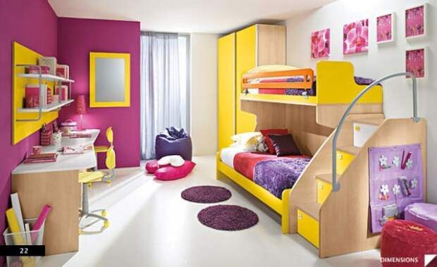 Purple-and-Yellow-Teen-Bedroom-582x356