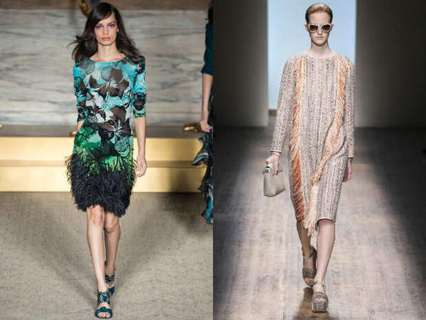 Декор и отделка модных платьев весна-лето 2015