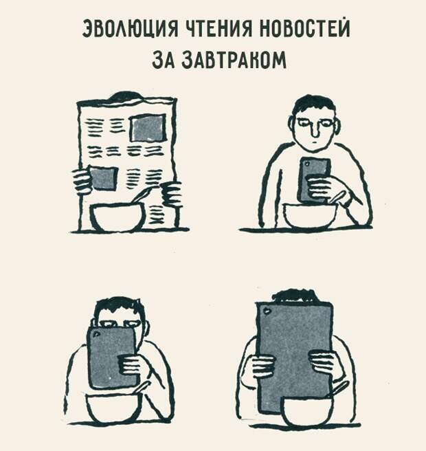 карикатуры на злобу дня, влияние гаджетов