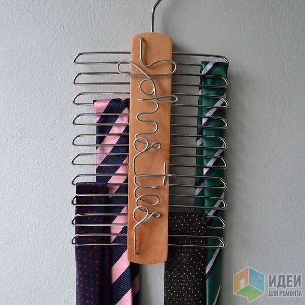 Идеи хранения одежды, вешалка для галстуков