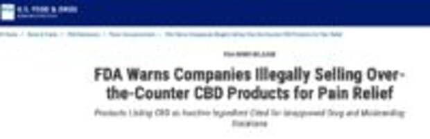 FDA Issues Warning Letters on Marketing and Sale of OTC CBD Products