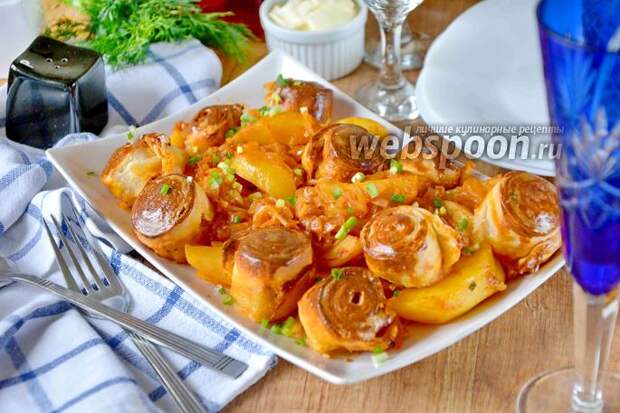 Фото Штрудель с картошкой и капустой